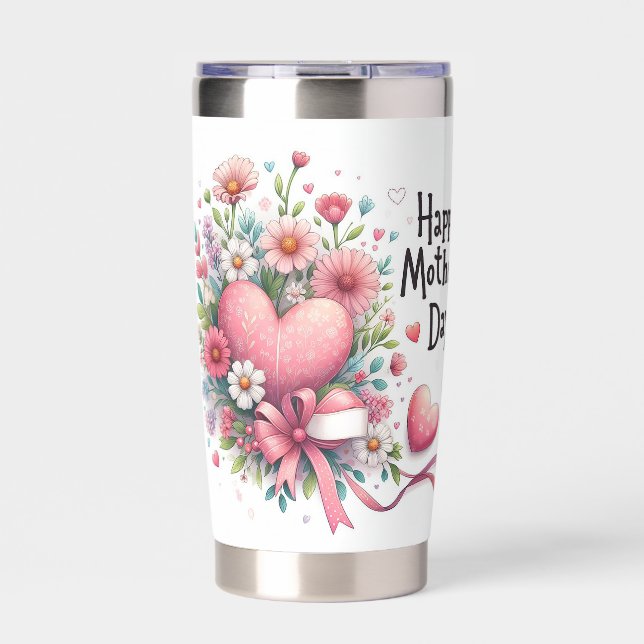 Floral Heart mothers Day Insulated Tumbler (Front)