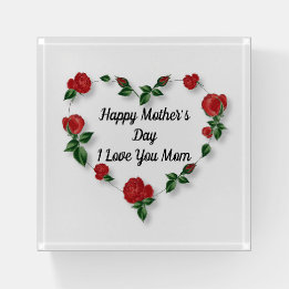 Floral Heart Mother's Day Paperweight
