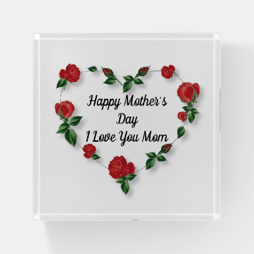 Floral Heart Mothers Day Paperweight