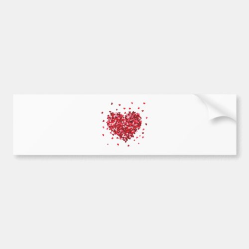 Floral Heart of love Valentines Day Bumper Sticker