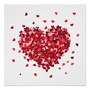 Floral Heart of love Valentines Day Poster