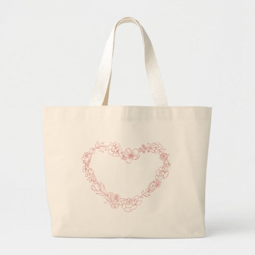 Floral heart outline Tote Bag
