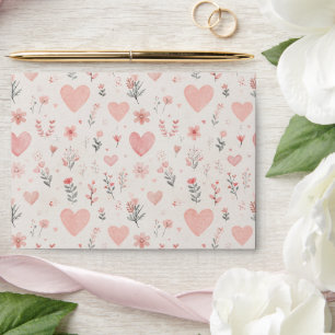 Floral Heart Pattern Envelope