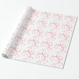 Floral Heart Pattern Wrapping Paper