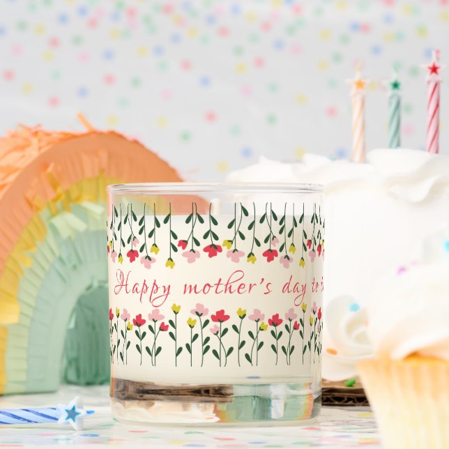 Floral Heart Personalized Mother’s Day Gift Scented Candle (Birthday)