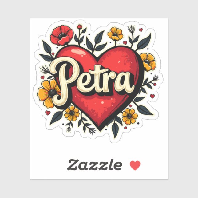 Floral Heart Petra 1 Sticker (Sheet)