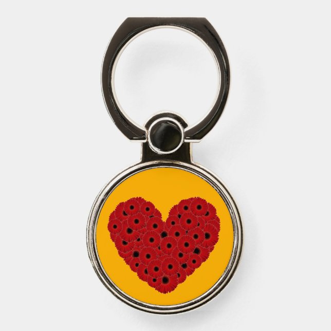 Floral Heart Phone Ring Stand (Front)