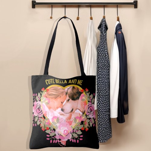 Floral Heart photo Cherished Memories  Tote Bag