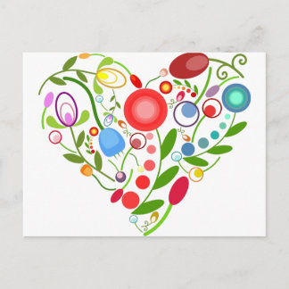 Floral heart postcard