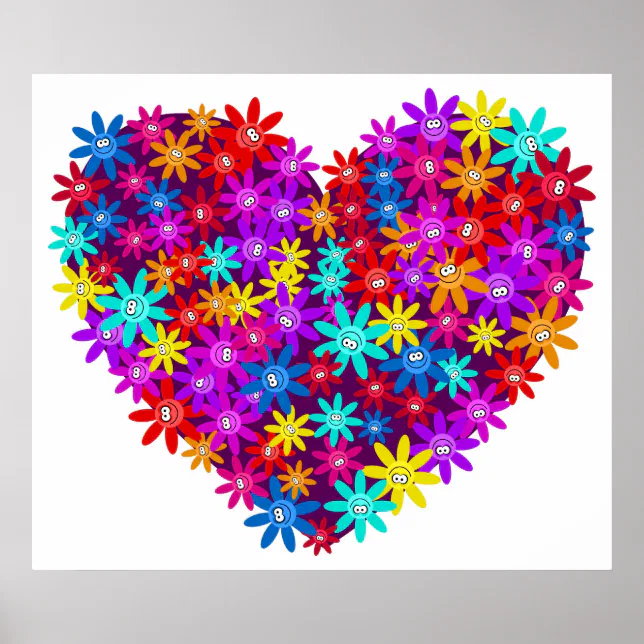 Floral Heart Poster | Zazzle
