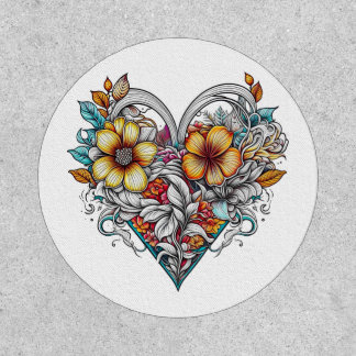 Floral Heart Romantic Patch