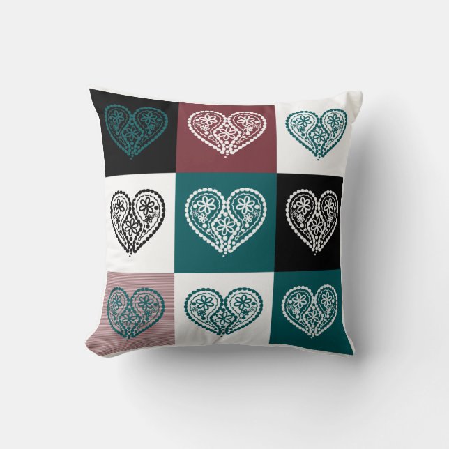 Floral heart shape Pillow (Front)