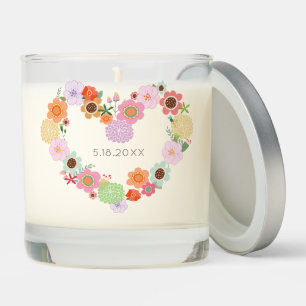 Floral Heart Special Date Sweet Love Timeless Scented Candle