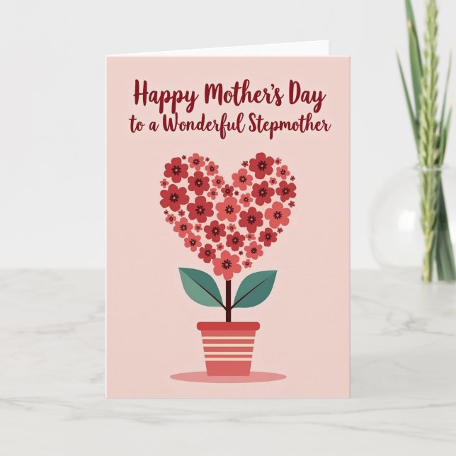 Floral Heart Stepmothers Day Card (Front)