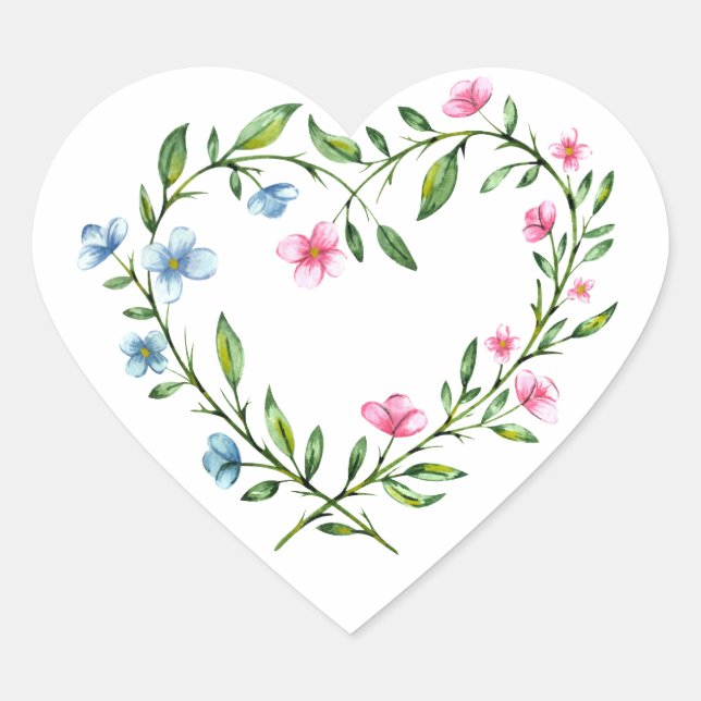 Floral Heart Sticker (Front)