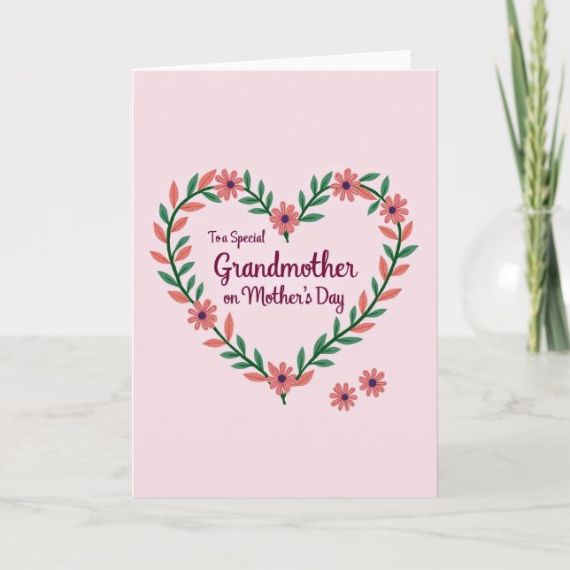 Floral Heart Sweet Mothers Day Card (Front)