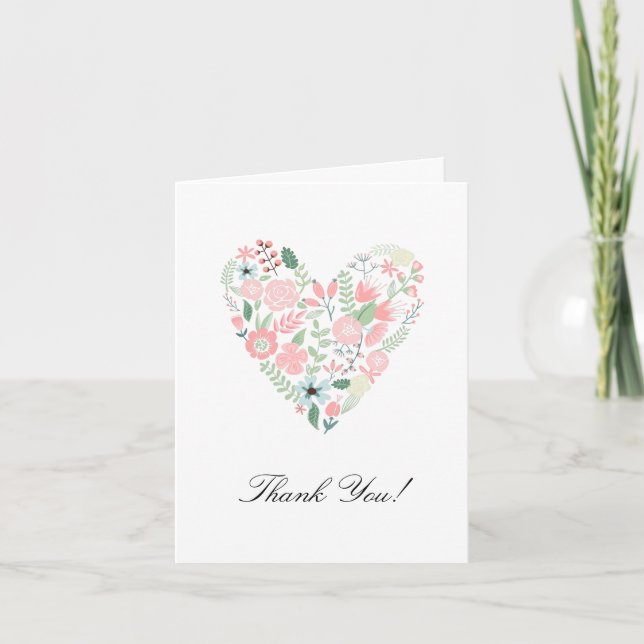 Floral Heart Thank You Card (Front)