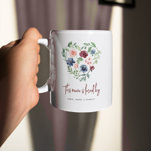 Floral Heart 'This MOM is loved by'  Coffee Mug