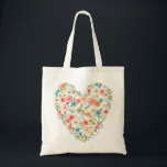 Floral Heart Tote Bag<br><div class="desc">Floral Heart Tote Bag</div>