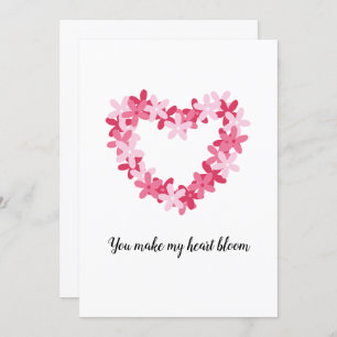 Floral Heart Valentine Holiday Card