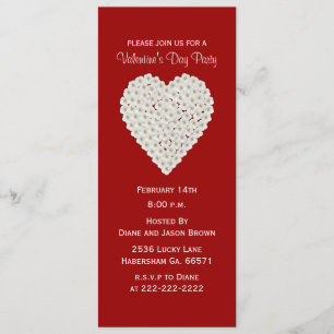 Floral Heart Valentine's Day Party Invitation