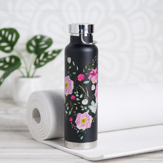 Floral Heart Water Bottle