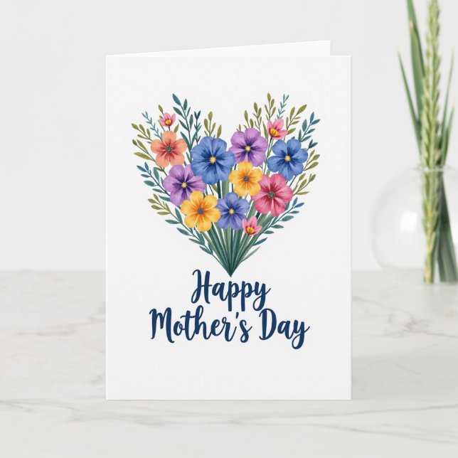 Floral Heart Watercolor Art Card (Front)