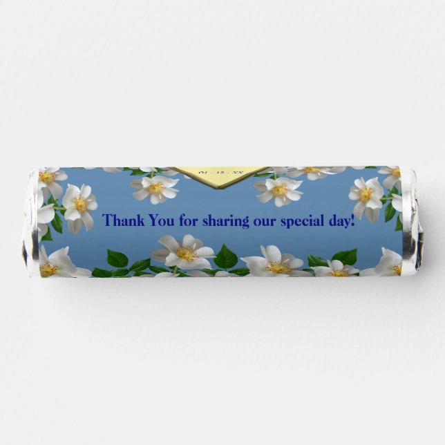 Floral Heart Wedding Golden Breath Savers® Mints (Left)
