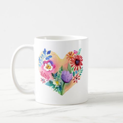 Floral Heart with Aunt Quote Coffee Mug
