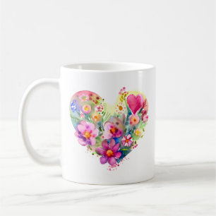Floral Heart with Inspirational Quote Coffee Mug