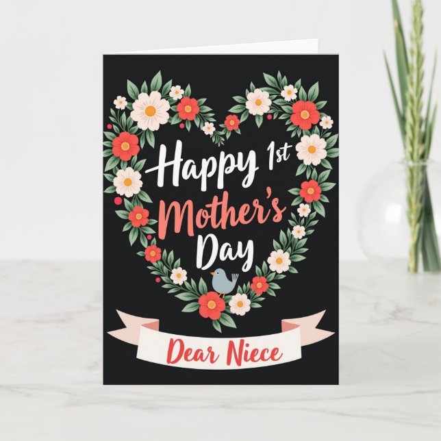 Floral Heart Wreath Art Card (Front)