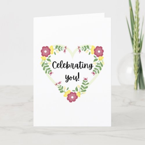 Floral Heart Wreath Mothers Day Card
