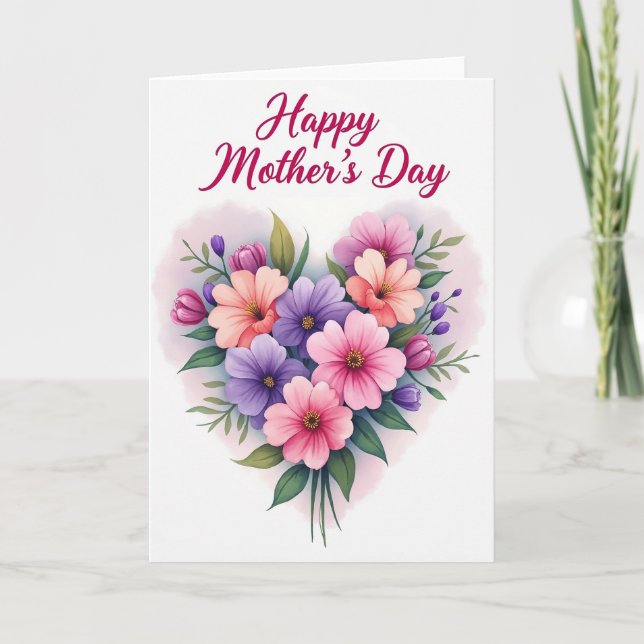 Floral Heartfelt Mother Card (Front)