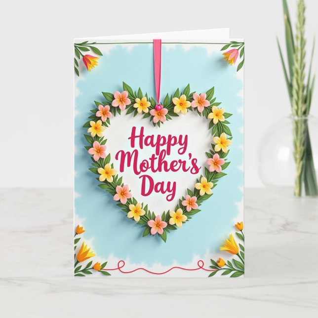 Floral Heartfelt Mothers Day Card (Front)