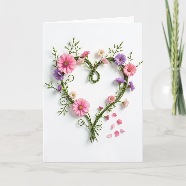 Floral Heartfelt Wishes Card (Front)