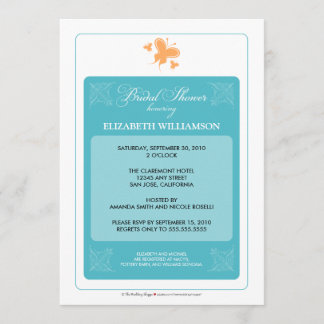 Floral Hearts Bridal Shower Invitation (aqua)
