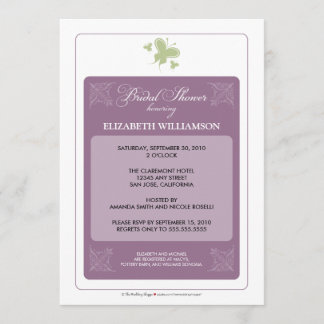 Floral Hearts Bridal Shower Invitation (purple)