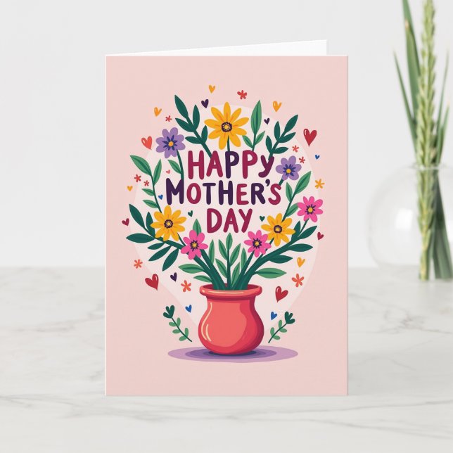 Floral Hearts Celebration Card (Front)