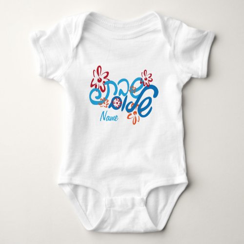 Floral Hebrew Shabbat Shalom T_Shirt Baby Bodysuit