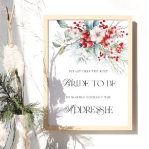 Floral Help the Busy Bride Address an Envelope Poster