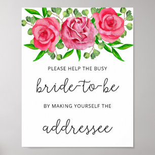 Floral help the busy bride Address Poster