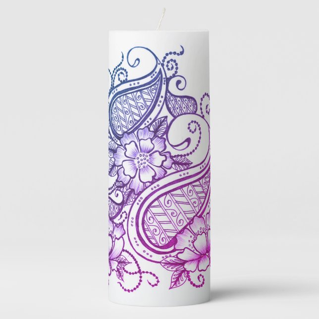  floral henna candle  (Front)