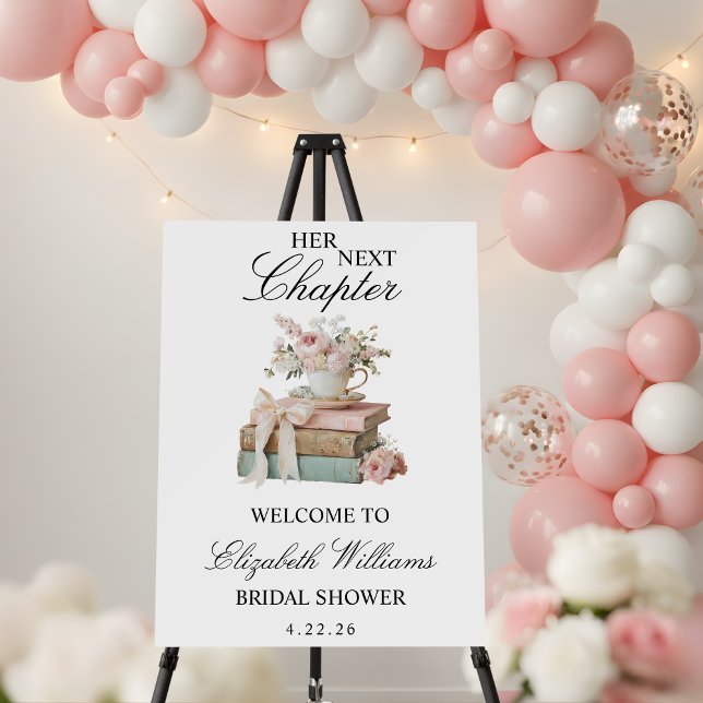 Floral Her Next Chapter Bridal Shower Welcome Sign (Creator Uploaded)