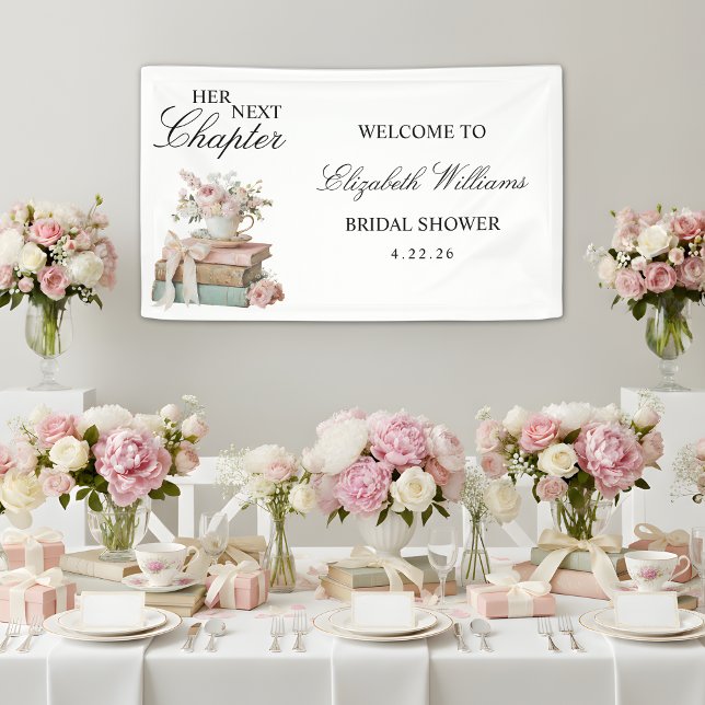 Floral Her Next Chapter Bridal Shower Welcome Sign (Creator Uploaded)