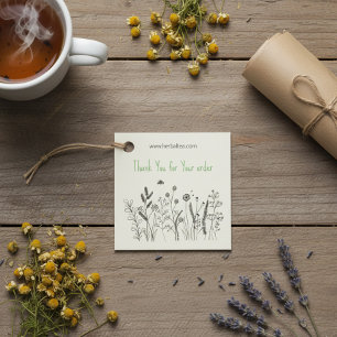 Floral Herbal Tea "Thank You for Your Order" Favor Tags