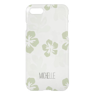 Floral Hibiscus with Name iPhone SE/8/7 Case