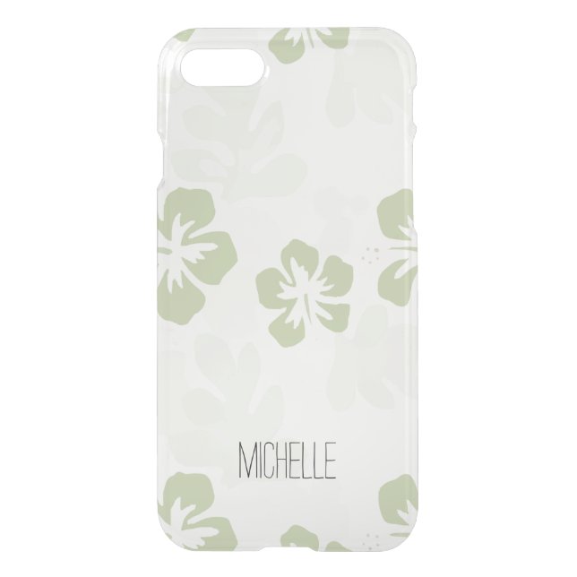 Floral Hibiscus with Name Uncommon iPhone Case (Back)