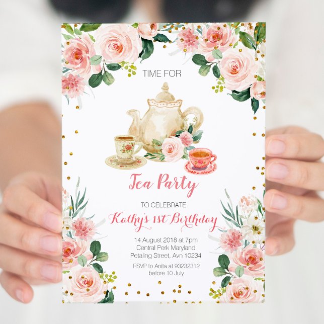 Floral High Tea Party Birthday Invite (Creator Uploaded)