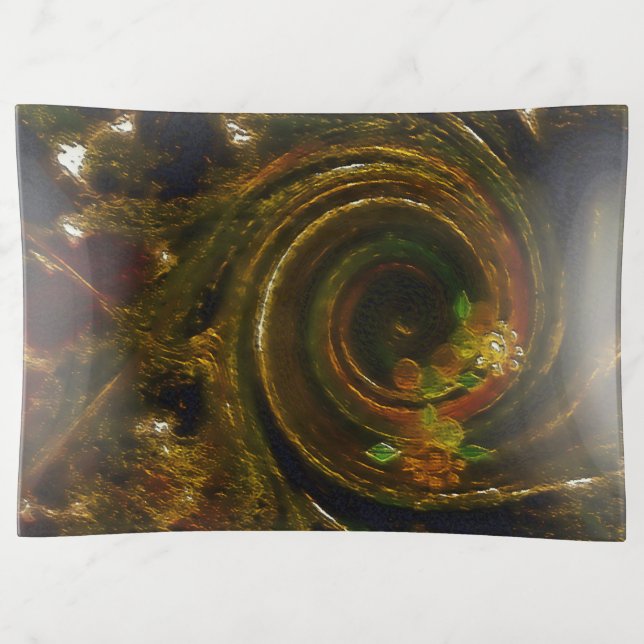 "Floral Highlight" ( Large) Trinket Tray (Front)