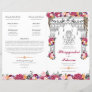 Floral Hindu Wedding Ceremony Folded Program